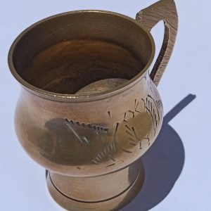 Small brass beaker or brass milk cup